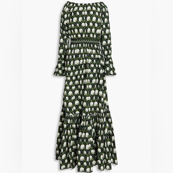 NWT AGUA BY AGUA BENDITA Almendra ruffled floral-print cotton maxi dress Size XS - Picture 5 of 7